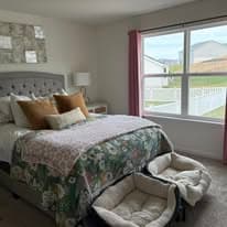 Freshly made bed